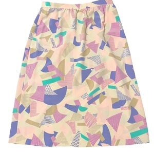 Vintage Sasson A Line Skirt Size 14 Abstract Geometric Pattern 90s 1990s Peach